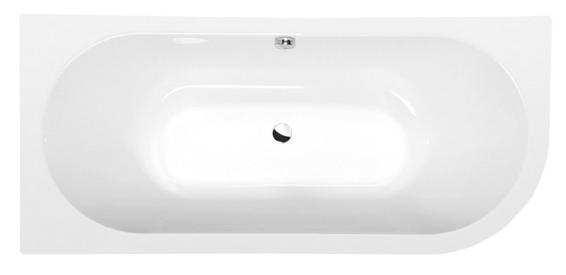 VIVA L MONOLITH asymetrická vana 180x75x60cm, bílá/černá 72099MB