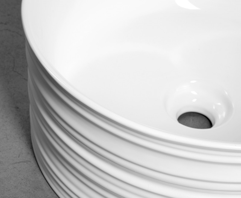 ALETTE keramické umyvadlo na desku, vysoké, Ø 41cm, bílá AR459