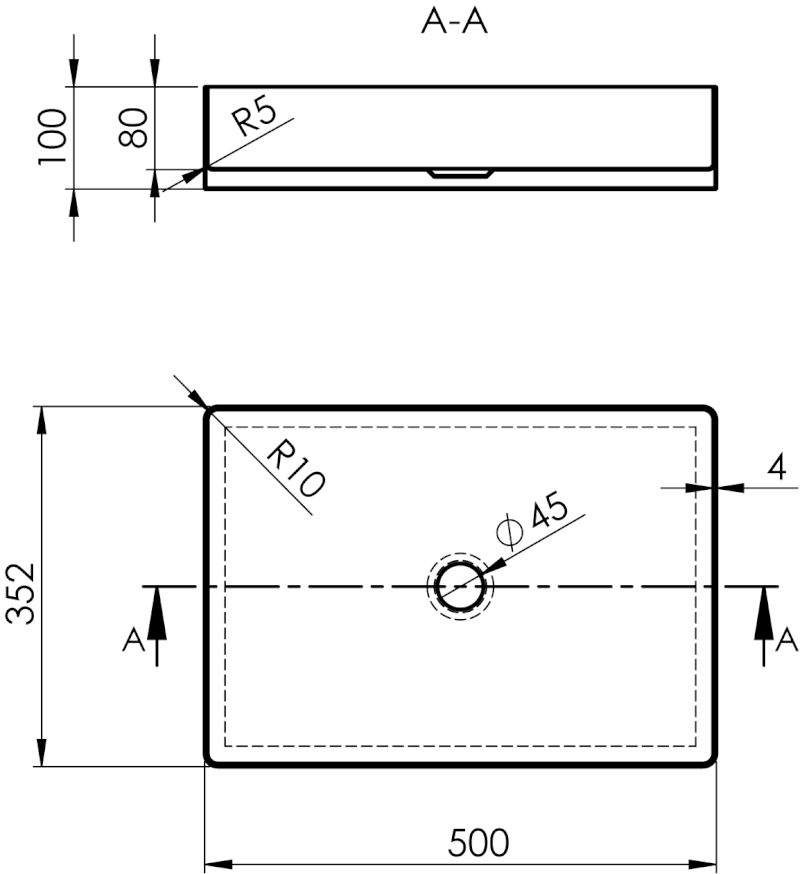 AURUM nerezové umyvadlo na desku, 50x35,2cm, včetně výpusti, měď mat AU303