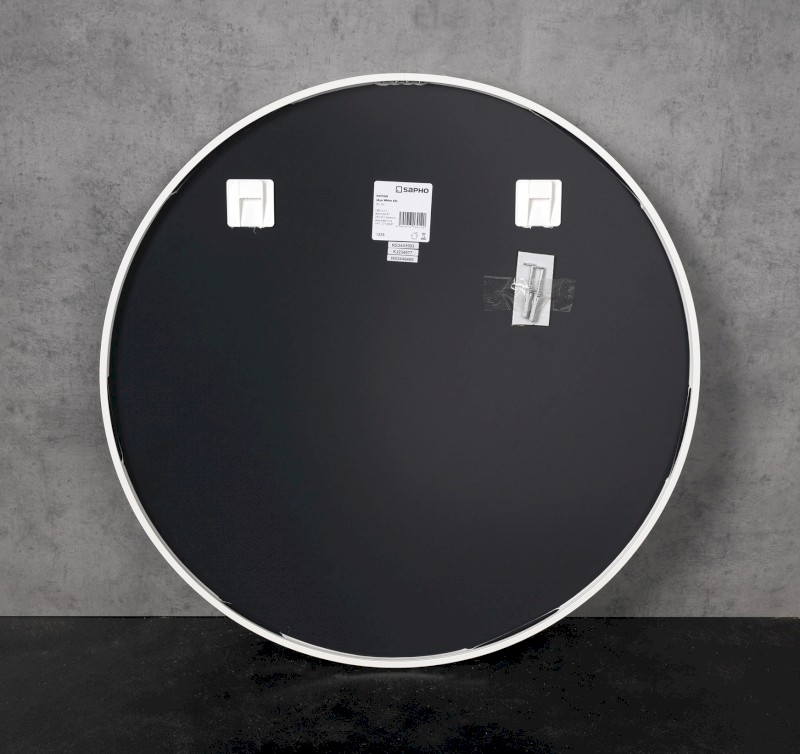 NOTION SLIM kulaté zrcadlo v rámu ø 80cm, bílá mat NT800W