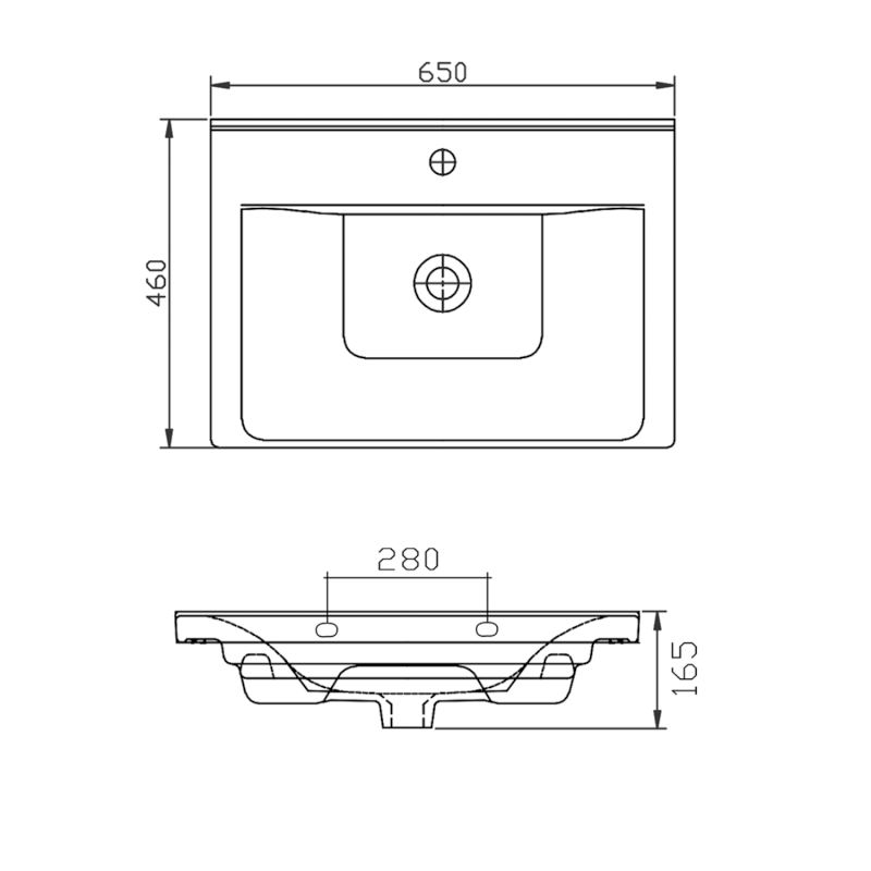 SAVA 65 keramické umyvadlo nábytkové 65x46cm, bílá 2065