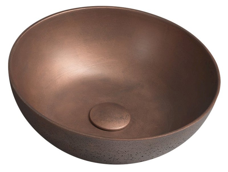 FORMIGO betonové umyvadlo na desku, Ø 39cm, měď mat FG320