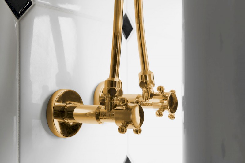 Pevná připojovací trubka 10mm-M10x1, 30 cm, zlato TUB35