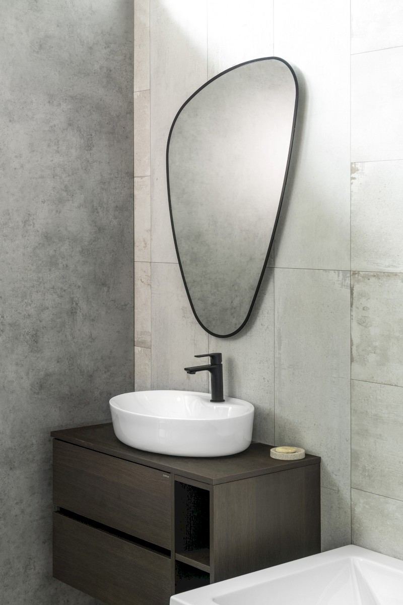 ELENA zrcadlo s LED podsvícením 20W, 68x96cm, černá mat 30574CI