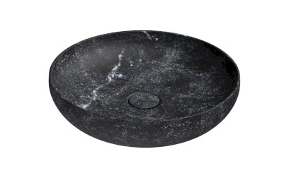 ALTACERAMICA keramické umyvadlo na desku, průměr 40cm, mramor/černá mat AC30736