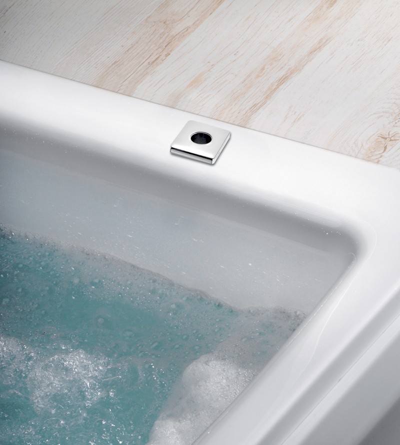 Sprchová průchodka na okraj vany vanu hranatá, chrom 1205-42