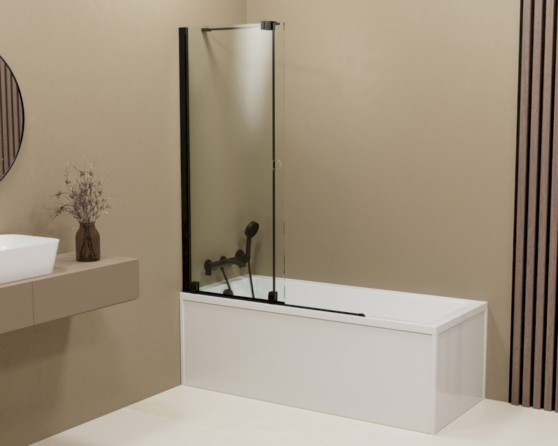 ROLLS BLACK vanová zástěna 1000x1500mm, čiré sklo BS-R100B