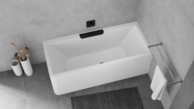 CASCATA R MONOLITH obdélníková vana 180x80x60cm, kaskáda černá 73836MR.102