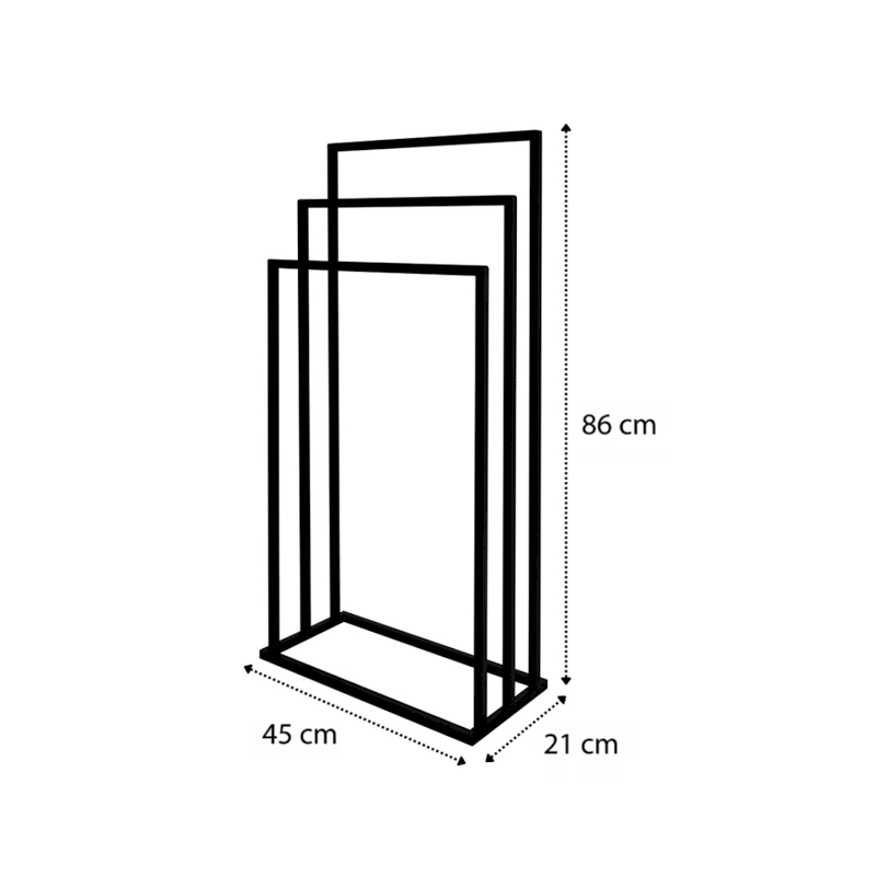 Stojan na ručníky 450x860x210mm, černá mat MU450B