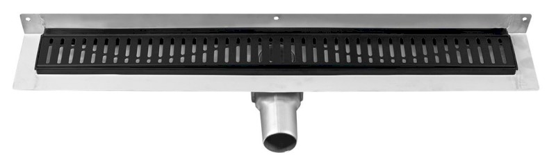 MANUS ONDA nerezový podlahový žlab s roštem, ke stěně, L-650, DN50, černá mat GMO22B