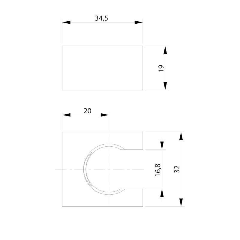 Držák sprchy hranatý, pevný, zlato mat 1205-14GB