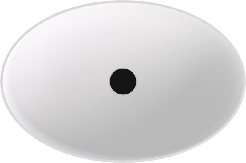 BANERA OVAL umyvadlo na desku, litý mramor, 60x40cm, bílá mat 14397MAT