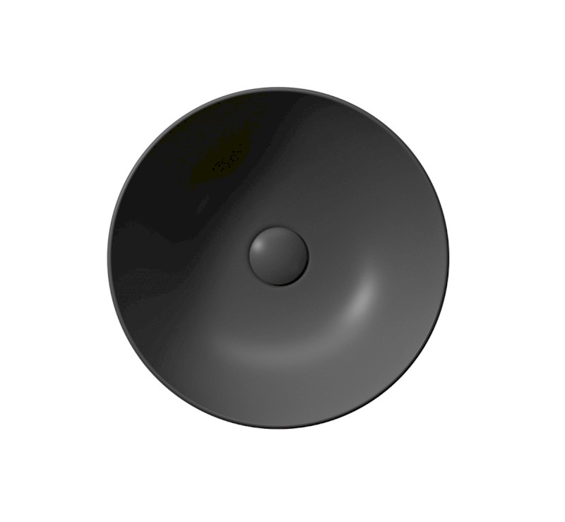 NUBES keramické umyvadlo na desku průměr 40cm, černá mat 903926