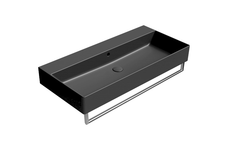 KUBE X keramické umyvadlo 100x47cm, bez otvoru, černá mat 9423026