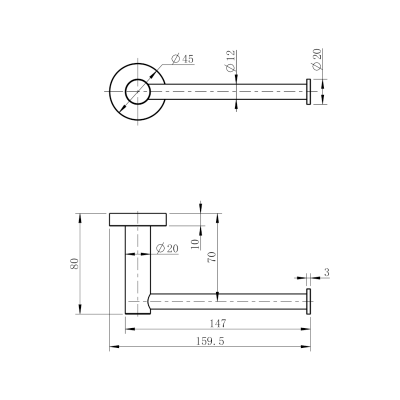 X-ROUND držák toaletního papíru, chrom XR723