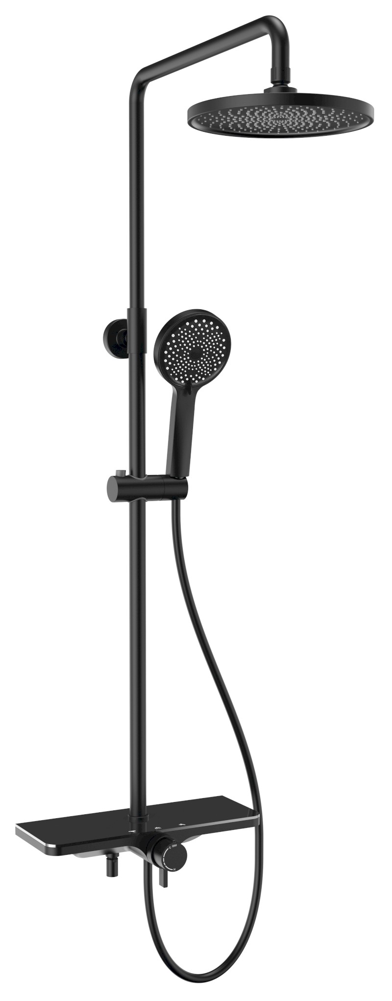 ARONA sprchový sloup s baterií a napouštěním, černá mat SL210B