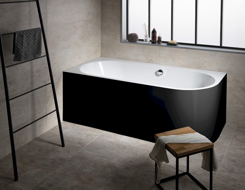 ASTRA L MONOLITH asymetrická vana 160x75x60cm, bílá/černá 33611MB