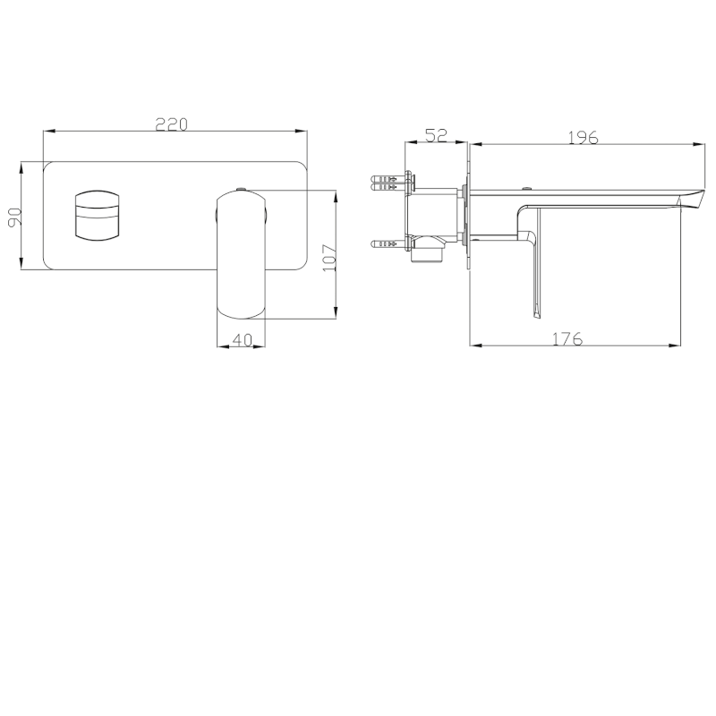 MIXONA podomítková umyvadlová baterie, chrom MG008