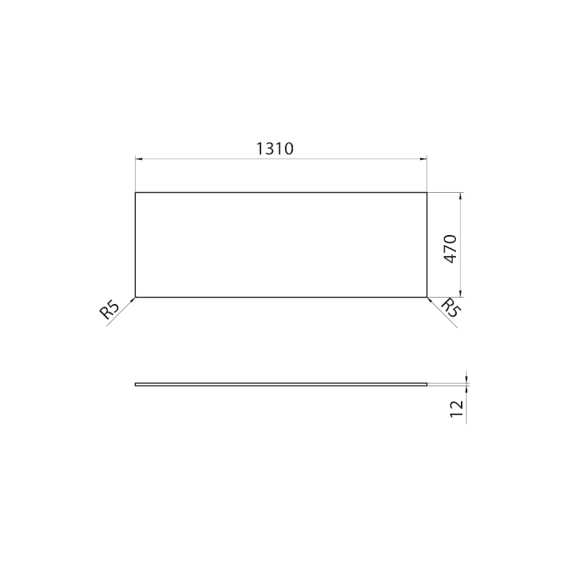 CIRASA deska Rockstone 131x1,2x47cm, bílá mat CRR131-0101