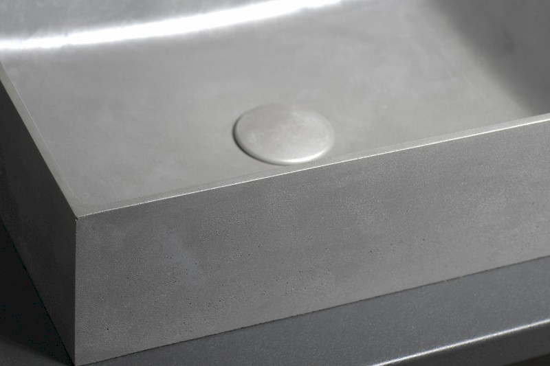 FORMIGO betonové umyvadlo na desku, 47,5x36,5cm, stříbrná mat FG119