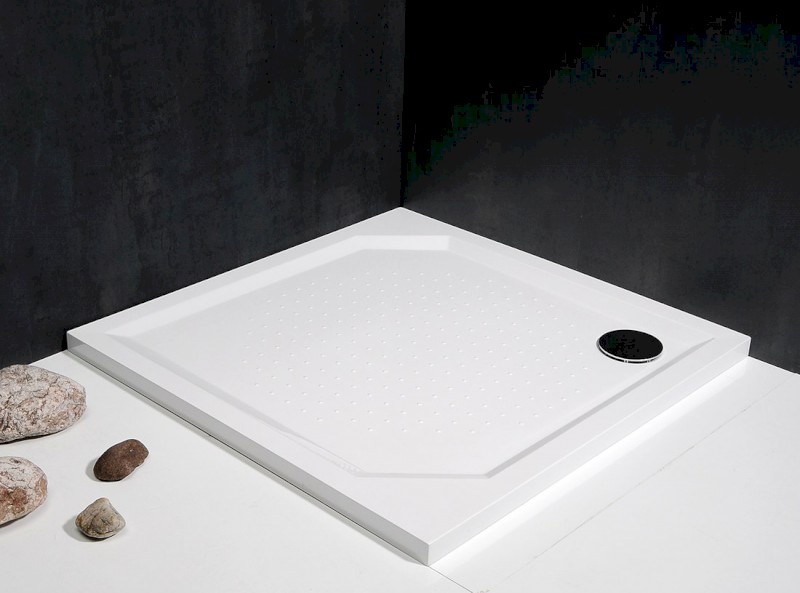 ANETA90 sprchová vanička z litého mramoru, čtverec 90x90cm, bílá GA009