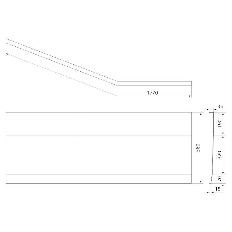 TIGRA R 170 panel čelní, černá mat 90812.21