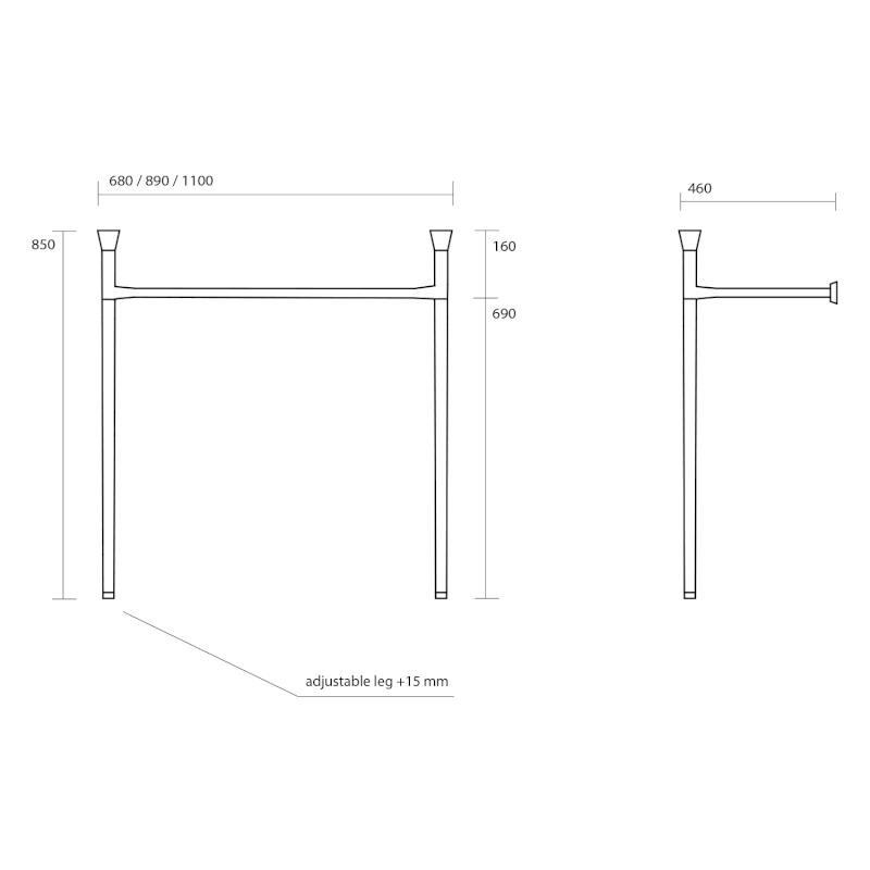 THE NEW YORKER konstrukce pro umyvadlo 100cm, chrom 927690
