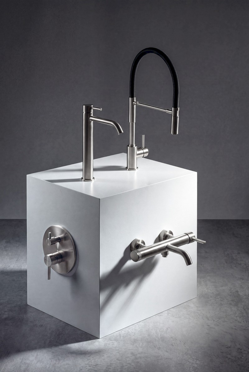 MINIMAL nástěnná vanová baterie, nerez mat MI510