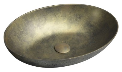 FORMIGO betonové umyvadlo na desku, 60x40cm, zlato mat FG218