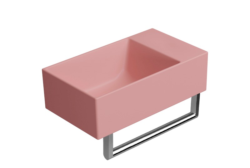 KUBE X keramické umývátko 40x23cm, bez otvoru, pravé/levé, blush mat 9484024