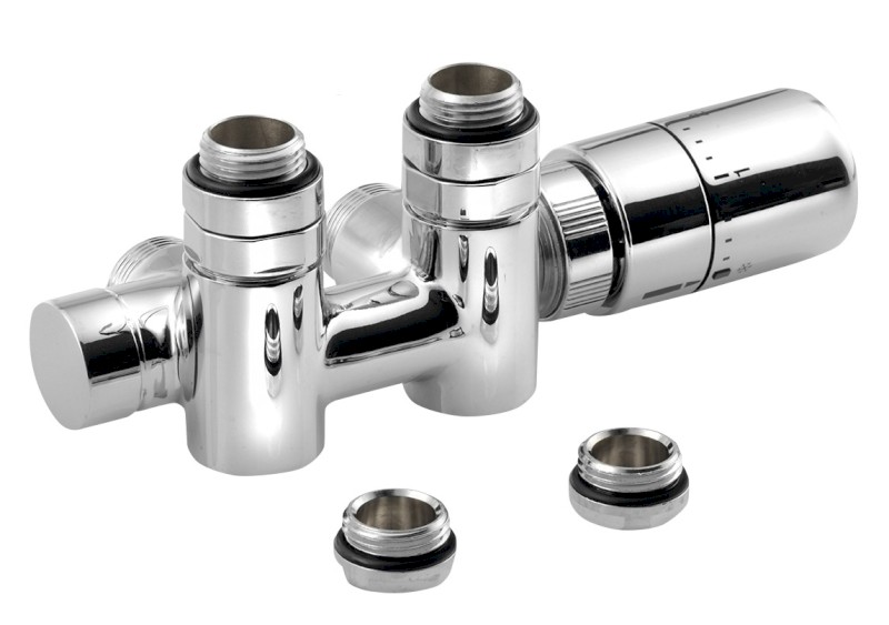 TWIN COMBI připojovací sada ventilů termostatická pro středové připojení, pravá, chrom CP5010S