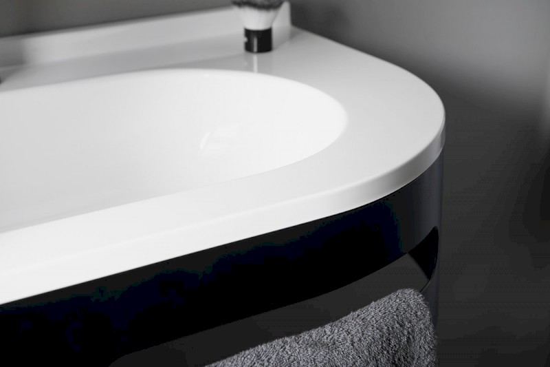 PULSE umyvadlo rohové, litý mramor, 75x45cm, levé, bílá BM752