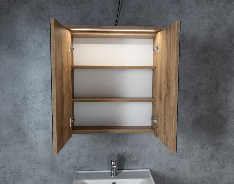 KAWA STRIP galerka s LED osvětlením 60x70x22cm, dub emporio WGL36S