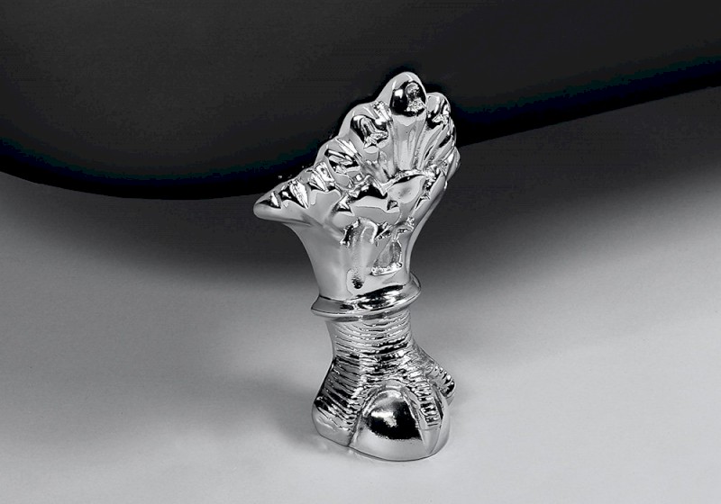 REGATA volně stojící vana 175x85x61cm, nohy chrom mat, černá/bílá 10251