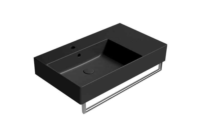 KUBE X keramické umyvadlo 80x47cm, s odkládací plochou vpravo, černá mat 9456126