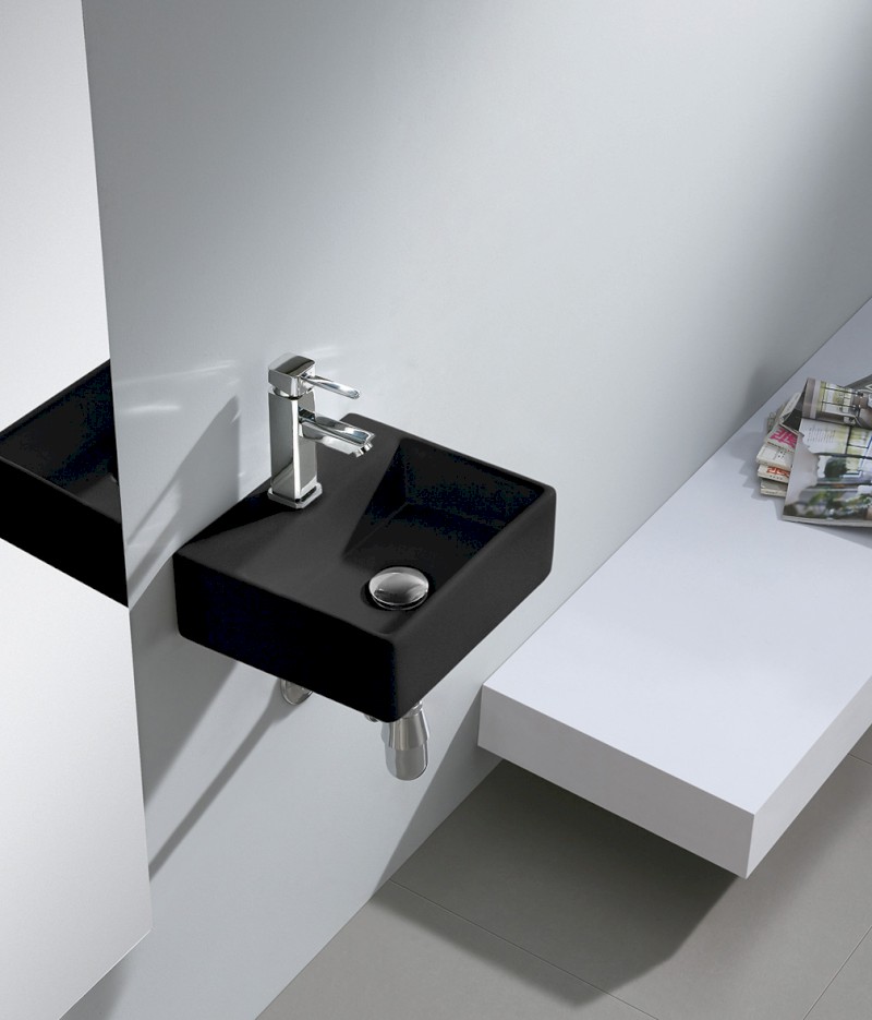 GIULIA keramické umývátko 33,5x29cm, černá mat BH7002B