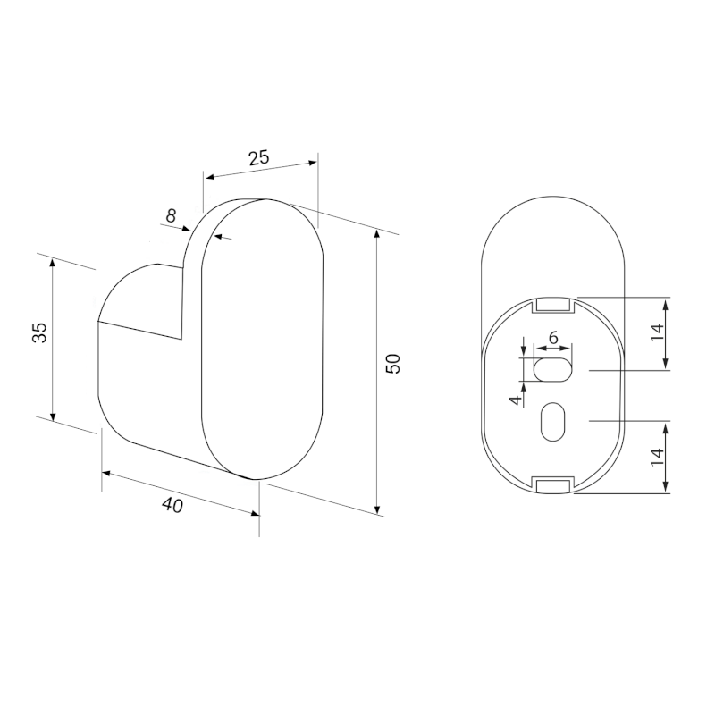 FLORI háček, černá mat RF001/15