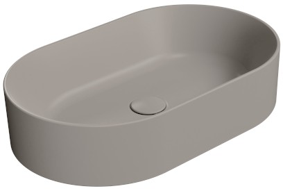 KUBE X keramické umyvadlo na desku, 60x37cm, oválné, tortora mat 945805