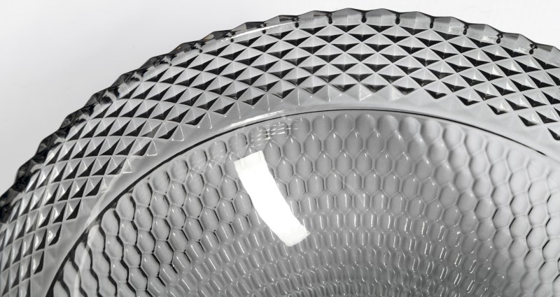 MARAC skleněné gravírované umyvadlo na desku Ø 39,5cm, černá TY310