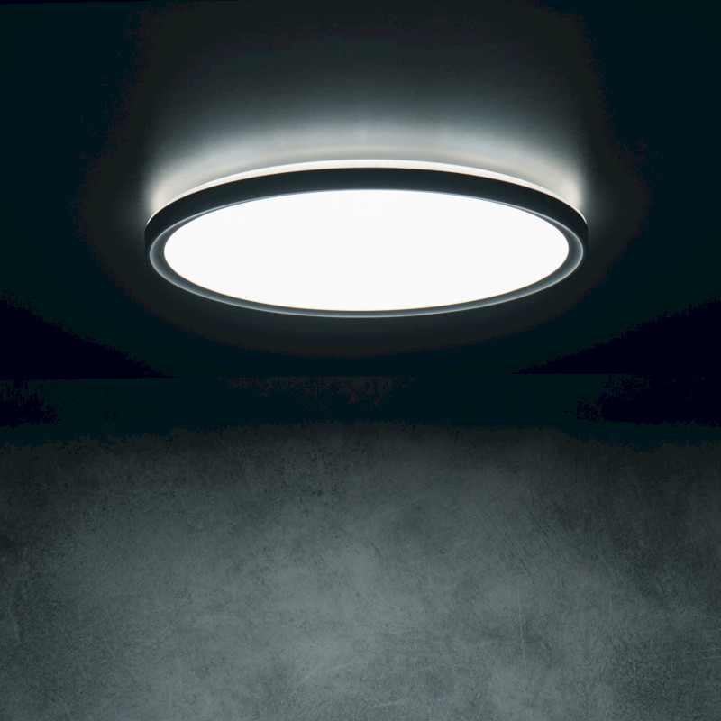 AZPO stropní LED svítidlo, ø 290mm, 18,5W, 3000/4000/6000K, IP54, černá mat 31515