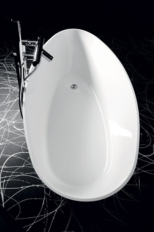 ELIPSIE volně stojící vana 1700x770x620mm, litý mramor, bílá lesk GVEL1700