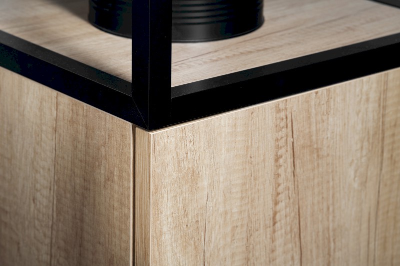 SKARA skříňka 35x171x32cm, 2x dvířka, levá/pravá, černá mat/dub Alabama CG010-2222