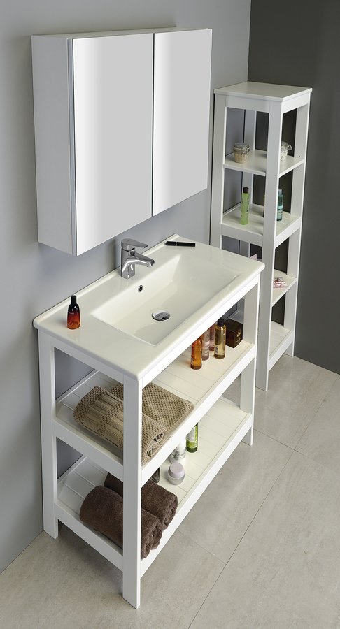 ETIDE policový regál vysoký 36x152x36 cm, bílá mat ET156