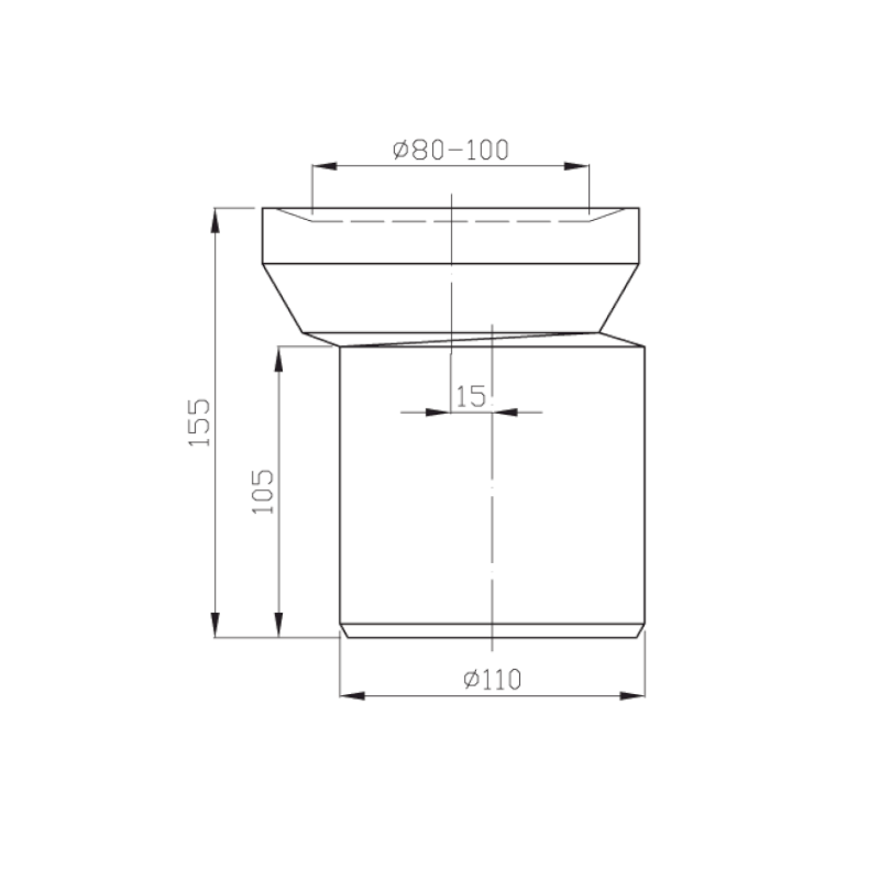 Excentrický kus odpadní k WC 159.300.0