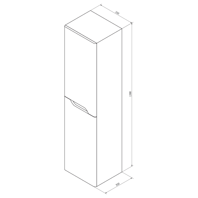 MEDIENA skříňka vysoká 35x140x30cm, 2x dvířka, levá/pravá, bílá mat/dub graphite MD351