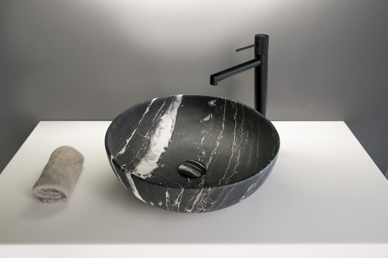 RONDANE keramické umyvadlo na desku Ø 41cm, carnico mramor AR435CM