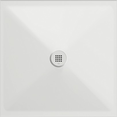 Keramická sprchová vanička, čtverec 90x90x2cm, bílá mat 46090909