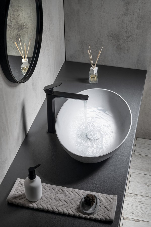 FORMIGO betonové umyvadlo na desku, 60x40cm, šedá mat FG217