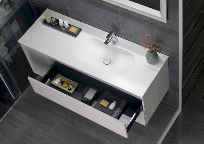 TREOS umyvadlová skříňka 110x53x50,5cm, dub Polar TS110-1010