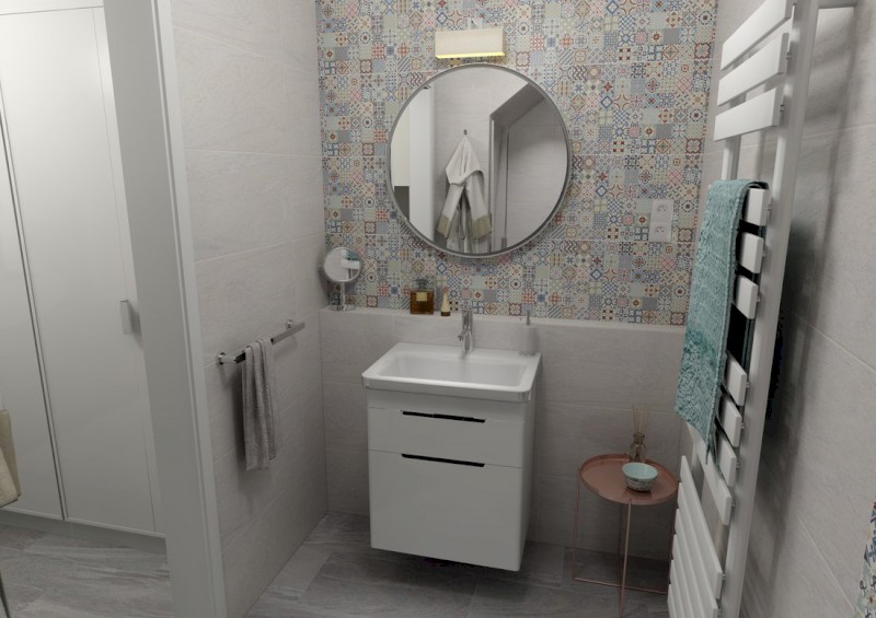 ELLA umyvadlová skříňka 56,5x65x43cm, 2x zásuvka, bílá EL062-3030